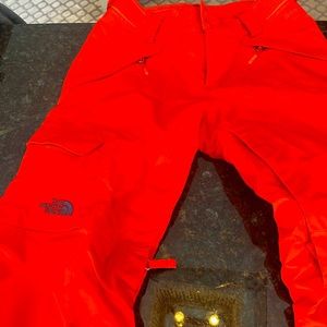 Burnt orange north face ski pants